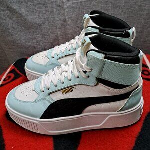 Size 8 Puma Womens Karmen Rebelle Mid White Blue